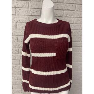 Love by Chesley Stripe Chunky Hi-Low Sweater Size S